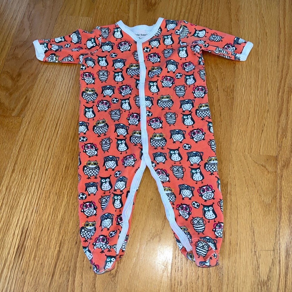 Roberta roller rabbit size 3 to 6 months Owlighans footed sleeper soccer balls